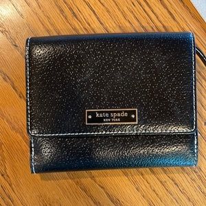 Kate Spade wallet. Black with green lining